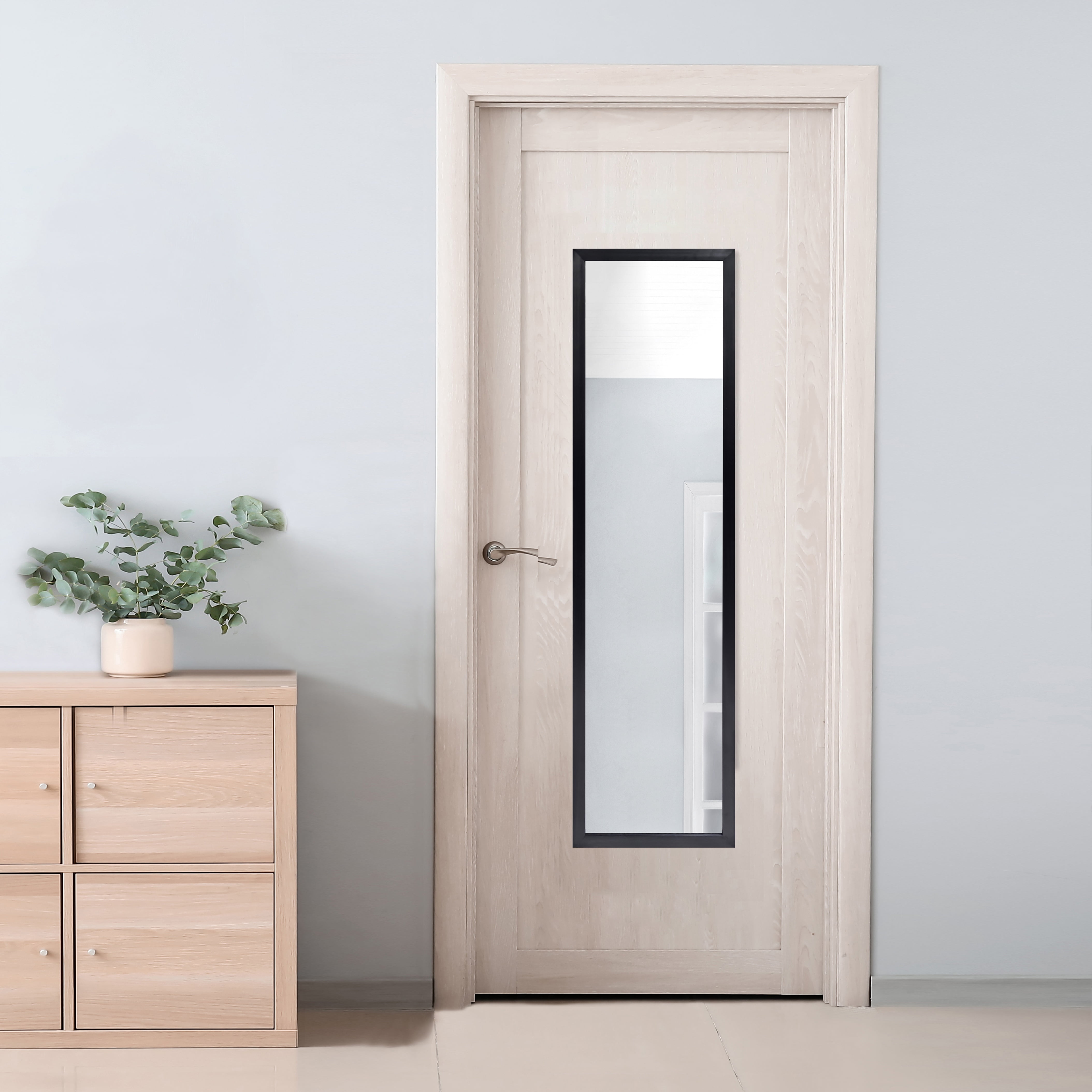 Mainstays 13.5 in x 49.5 in Black Modern Door Mirror