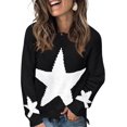 thumbnail image 1 of Razzlebelle Chandails Étoilés pour Femmes Automne 2025 Tendance Mignon Chandail Ample, 1 of 4