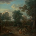 thumbnail image 3 of John Wootton 12x12 Black Modern Framed Museum Art Print Titled - Classical Landscape: Morning (1740 - 1745), 3 of 5