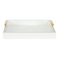 thumbnail image 2 of Kate and Laurel Lipton Square Decorative Wood Tray With Metal Handles, 16" x 16", White And Gold, Modern Serving Tray For Storage Or Display, 2 of 6