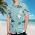 thumbnail image 5 of High Quality Hawaiian Shirts for Men Short Sleeve Aloha Beach Shirt Floral Summer Casual Button Down Shirts Blouses WP629Q, 5 of 7