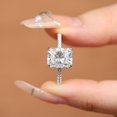thumbnail image 6 of 2CT 925 Sterling Silver Engagement Rings for Women Radiant Cut Solitaire Cubic Zirconia Wedding Band CZ Promise Rings for Her Simulated Diamond Ring Jewelry Christmas Gifts for Mom, 6 of 10
