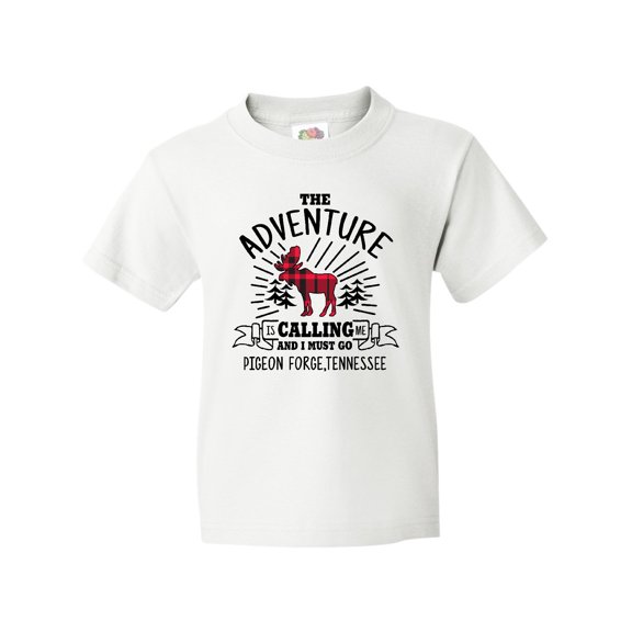 Inktastic Pigeon Forge Tennessee The Adventure is Calling and I Must Go Youth T-Shirt