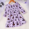 thumbnail image 4 of Likimi Toddler Girls Hallowmas Dress Square Neck Long Sleeve Halloween Cartoon Print For Party Fashionable Dresses Size 12M, 4 of 8