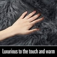 thumbnail image 3 of YJ.GWL Soft Fluffy Rugs Faux Sheepskin Area Rug for Living Room Bedroom Plush Carpet Nursery Floor Mat Home Decor,3'x5',Dark Gray, 3 of 4