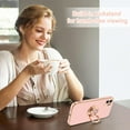 thumbnail image 6 of Case for iPhone 12 Case with Ring Stand [360° Rotatable Ring Holder Magnetic Kickstand] [Soft Microfiber Lining] Plating Rose Gold Edge Shockproof Protective Phone Cases Cover for Women, Pink, 6 of 14