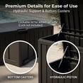 thumbnail image 5 of ZEUKMXOO 75-Gallon Outside Storage Box Waterproof, Large Outdoor Storage Bin for Patio Deck Garden, Black Heavy Duty Container with Lid, Bottom Casters, 5 of 7