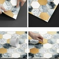 thumbnail image 3 of Black and Gold Marble Kitchen Mat Geometric Kitchen Rugs Set of 2 Cushioned Comfort Floor Waterproof Non-Slip Modern Polygons Runner Decor for Office Sink Laundry,17.3" x28" + 17.3" x 47", 3 of 6