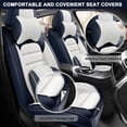 thumbnail image 6 of Fit for Hyundai Sonata 2026 Seat Cover, Premium Leather 5 Piece Full Set With a Headrest and Lumbar Support Non-slip, Blue and White Car Seat Covers, Protect Car Seats, 6 of 7