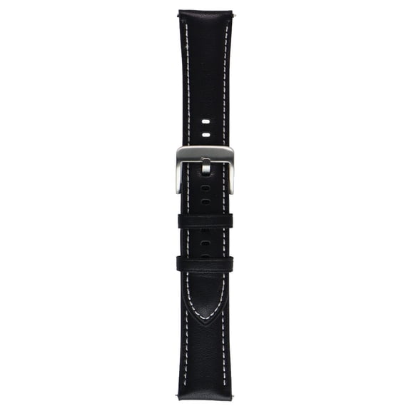 Generic 20mm Watch Band Quick Release Leather Strap for Men/Women - Black