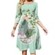 thumbnail image 1 of Vestido acampanado de terrario redondo Vestido de cuello cuadrado Vestido elegante de moda femenina Vestido estampado Terrario Verde Menta Plantas de cactus Fucsia, 1 of 6
