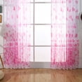thumbnail image 4 of Valentine's Day Lace Curtains, Love Heart Embroidery Weave Sheer Curtains, Holiday Rod Pocket Drapes for Living Room, Pink 2 Panels 42 x 84 Inch, 4 of 10
