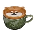 thumbnail image 1 of Moyic Taza de cerámica con dibujos animados, diseño bonito, 320ml de capacidad, mango antiescaldado, parte inferior antideslizante Utensilios de cocina Copa Chai Gou, 1 of 6