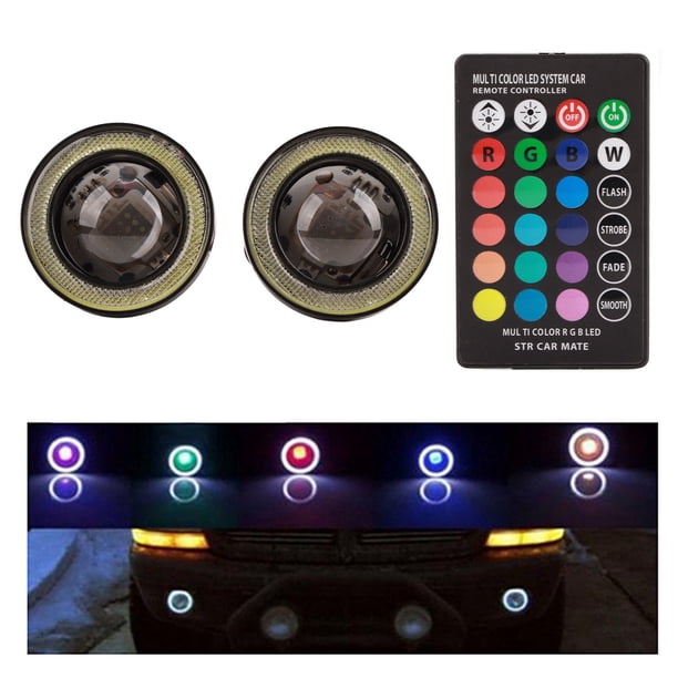 Lámpara antiniebla COB, lámpara antiniebla LED RGB de 30 W con forma de ojo de ángel para automóvil, tecnología de vanguardia
