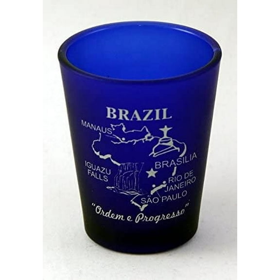 Brazil Cobalt Blue Frosted Shot Glass