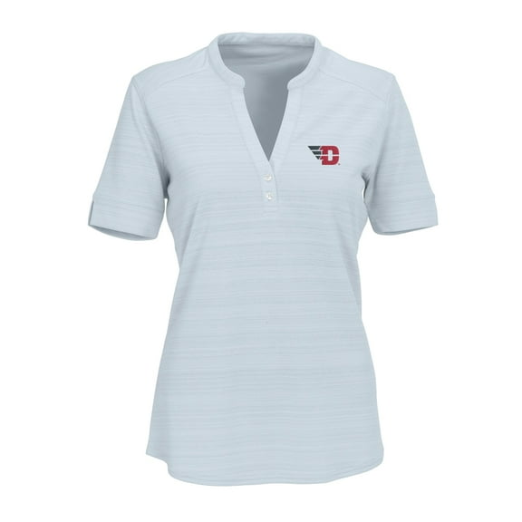 Women's Silver Dayton Flyers Strata Textured Henley Shirt