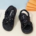 thumbnail image 5 of Eltusu Girls Sandals, Open Toe Beach No Slip Soft Sole Beach Shoes Black Size 3 T, 5 of 6
