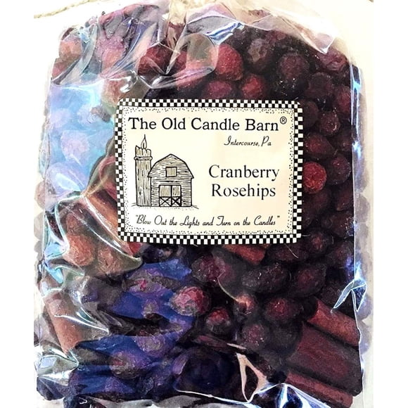 Old Candle Barn Cranberry Rosehips 4 Cup Bag - Well Scented Potpourri - Made in USA