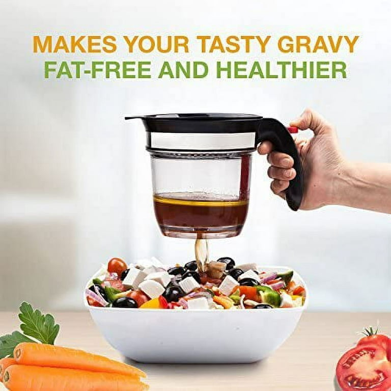 4-Cup Gravy Fat Separator With Bottom Release & Strainer 1L Grease  Separator USA