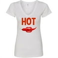 thumbnail image 2 of Pepper Red Lips Sexy Hot Printed VNECK Lady T-Shirt Short Sleeve T-Shirt Soft and Comfy Shirt, Lightweight Shirt Tee Color White Large, 2 of 3