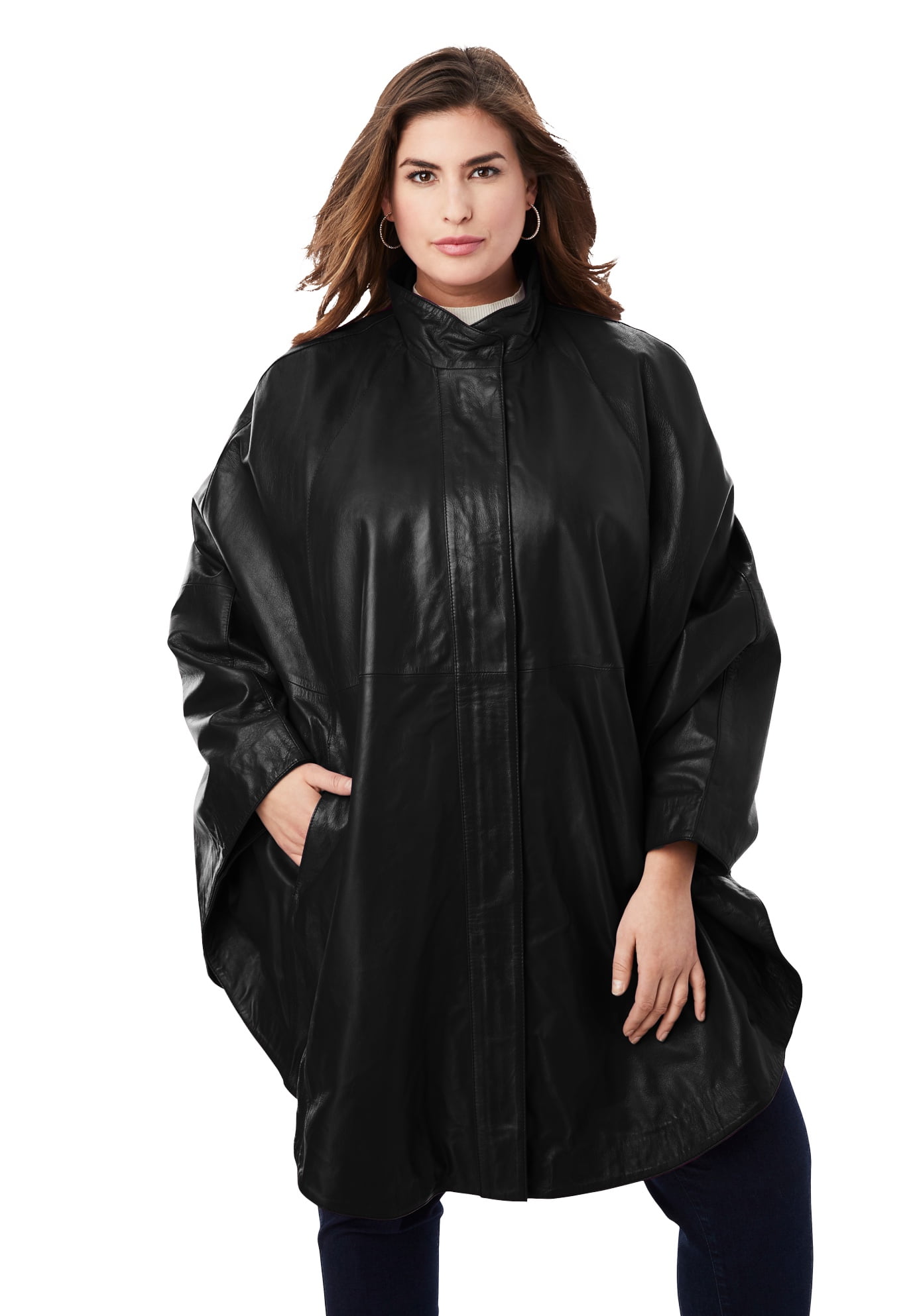 plus size cape coat