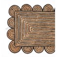 thumbnail image 2 of Rectangle Rug Natural Jute Rug Hand Braided Beige and Black Color Rounding Line Area Rug, 2 of 5