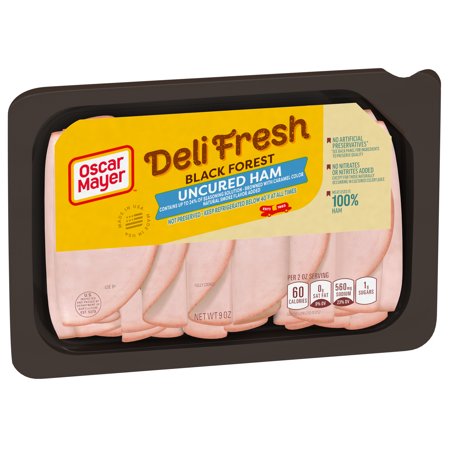 Oscar Mayer Deli Fresh Black Forest Uncured Ham Sliced Lunch Meat, 9 oz. Tray
