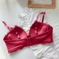 thumbnail image 3 of SMihono Women's Lace Sexy Underwire Mesh Bra Front Bow Tie Back Closure Full Coverage Sheer Plus Size Unpadded Bras Red 38/85AB, 3 of 4