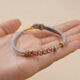 thumbnail image 3 of Pulsera de nudo de melocotón tejida a mano, productos semiacabados, pulsera de año de nacimiento de estilo oro duro 3D usable, 3 of 4