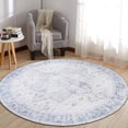 thumbnail image 6 of World Rug Gallery Medallion Boho Machine Washable 8' Round Blue Indoor Area Rug, 6 of 8