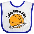 thumbnail image 3 of Inktastic I Play Like a GIRL... Try to Keep Up Girls Baby Bib, 3 of 4