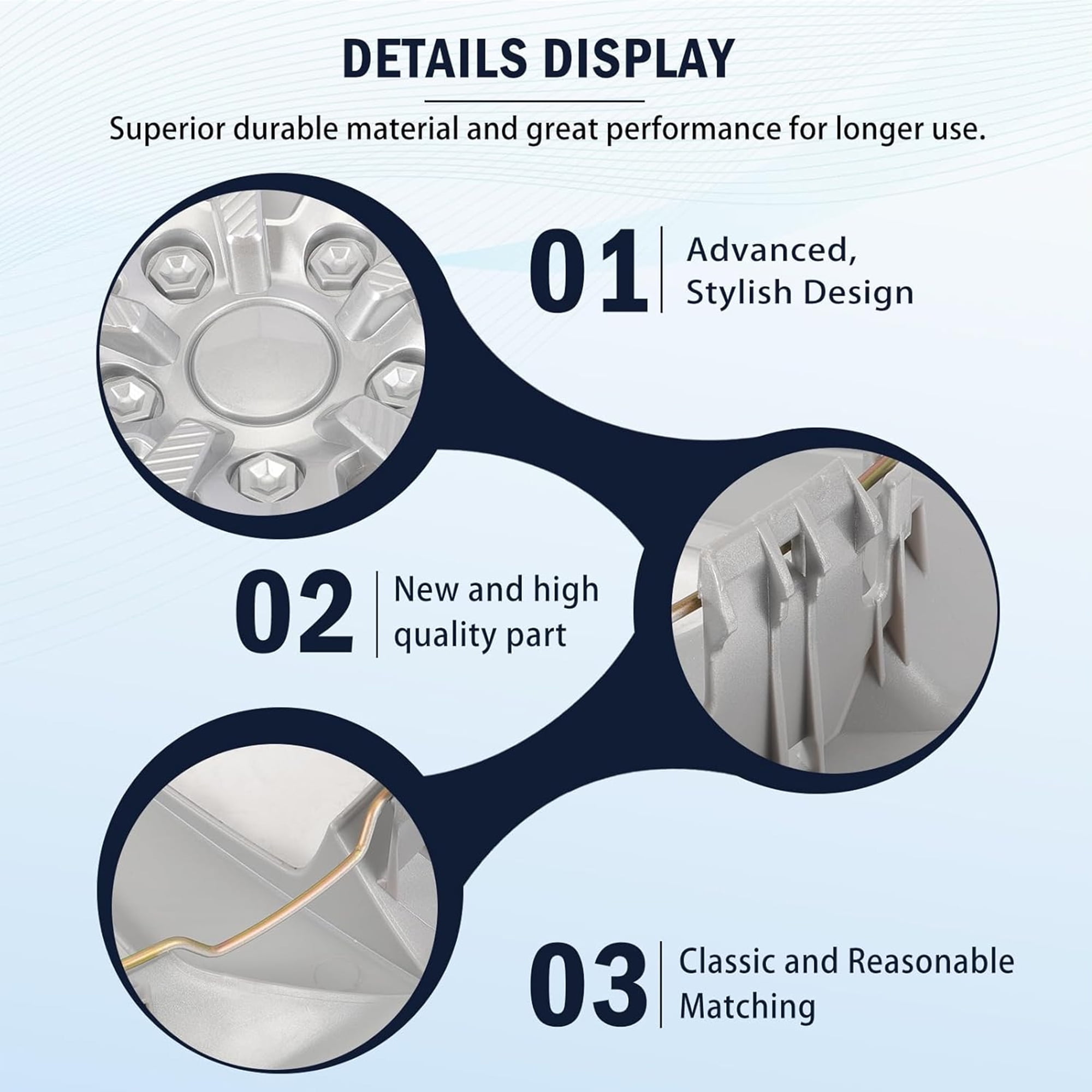 16" Hubcap Wheel Hub Cover for Subaru Impreza 2017 - 2023 Accessories, Lossless Installation Hub Cap, Silvery