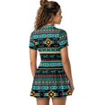 thumbnail image 2 of Chririnla Tribal Indian Aztec Stripe Print Women's Tennis Dress with Built in Shorts Zip Collared Workout Golf Dresses for Women Summer Short Sleeve Active Sportswear Golf Outfits, 2 of 7
