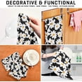 thumbnail image 7 of SKYSONIC Kitchen Dish & Tea Towel White Daisy in Black Reusable Cloths for Cooking and Drying Dishes for Home Kitchen Cleaning, 28x18in-1PC, 7 of 7