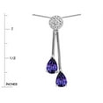 thumbnail image 3 of Star K� Double Drop Pear Shape Ball Bar Genuine Iolite Pendant Necklace, 3 of 9