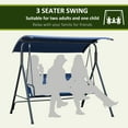 thumbnail image 6 of CoSoTower 3-Person Porch Swing Bench with Stand & Adjustable Canopy, Armrests, Steel Frame for Outdoor, Garden, Patio, Porch & Poolside, Dark Blue, 6 of 9