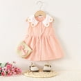 thumbnail image 2 of Zwiiyzr 2025 6M-3Y Infant Toddler Baby Girls Dress Trendy Cute Sleeveless Sweet Heart Print Dress Bag Set Orange, 2 of 4