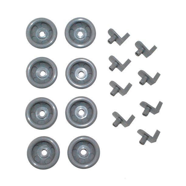 8PC WD12X10277 STUDS AND 8PC WD12X10136 ROLLERS OEM GE DISHWASHER LOWER