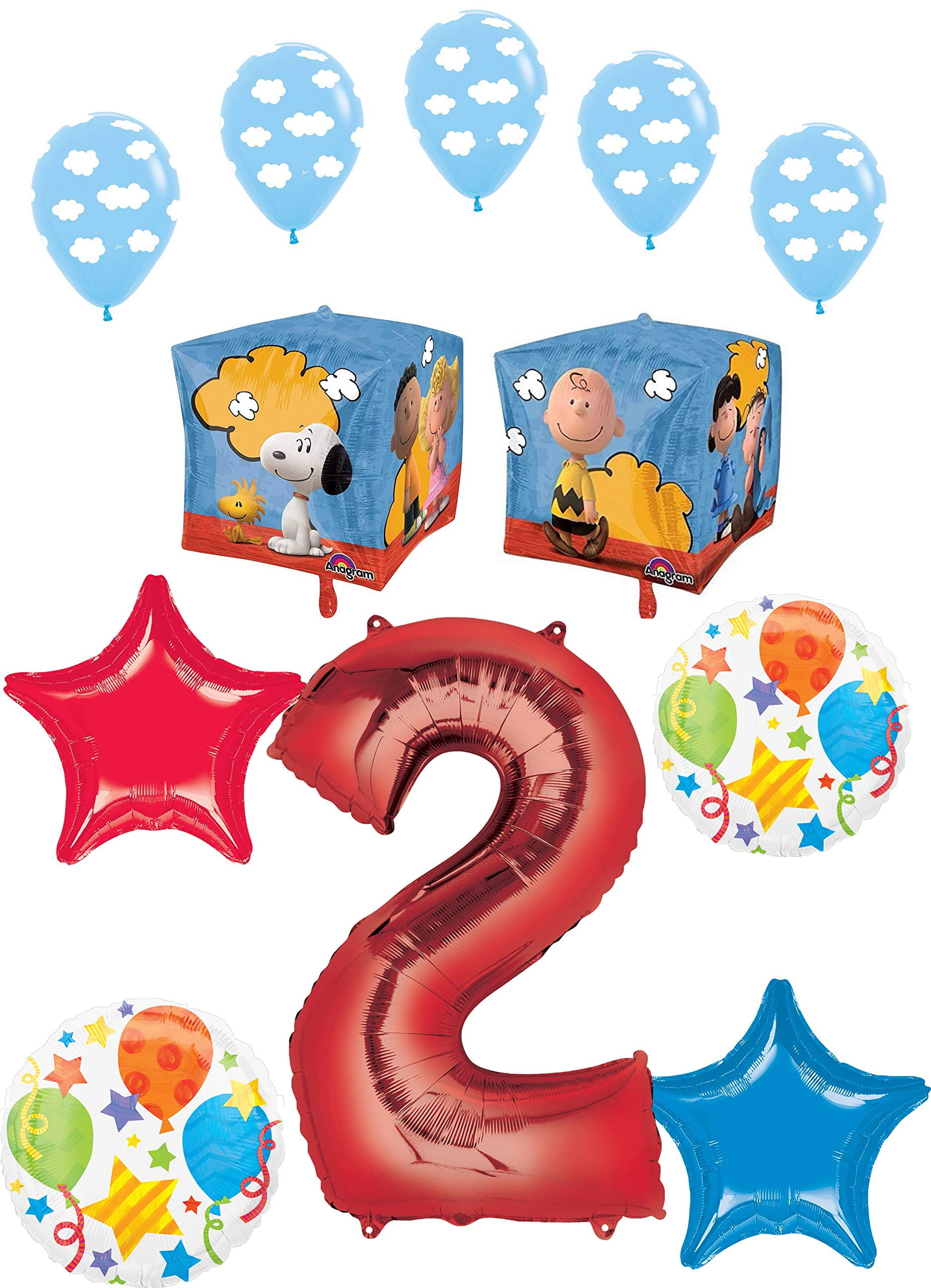 Peanuts Snoopy and Charlie Brown Party Supplies 2nd Birthday Balloon Bouquet Decorations