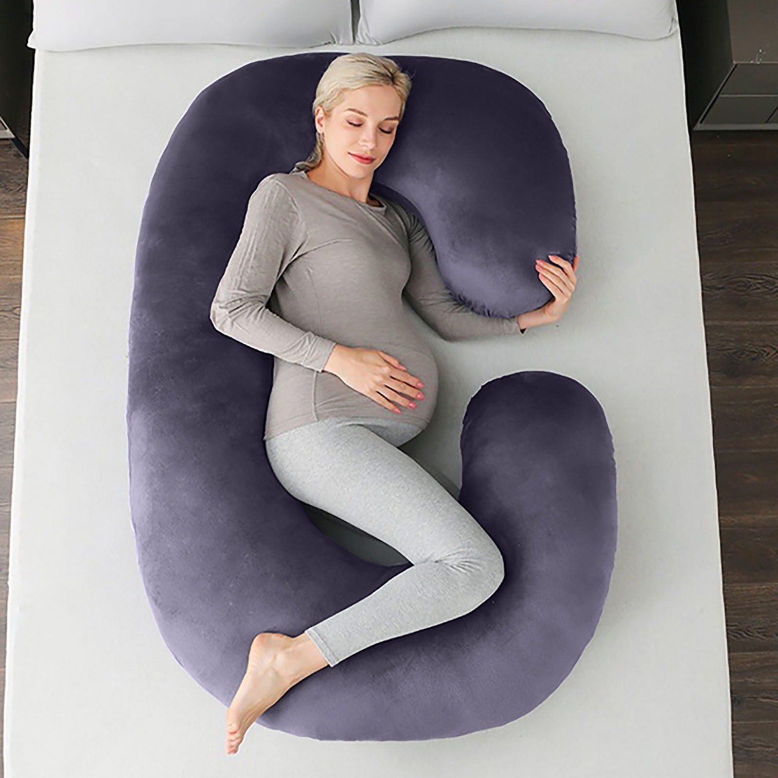 Guoxxzi Bed Pillows for Sleeping, C-shaped Maternity Pillow Pillow Cover Washable Removable Maternity Pillow Cover