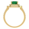 thumbnail image 4 of Halo Engagement Ring for Women - 2.62ct Simulated Emerald in 18K Yellow Gold Promise Ring, 4 of 6