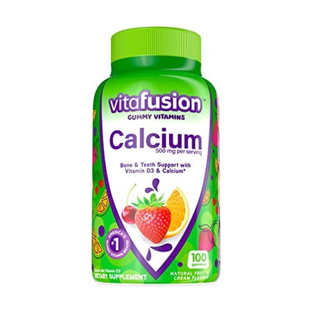 Vitafusion Calcium Gummy Vitamins  Fruit and Cream Flavored Chewable Calcium Vitamins  100 Count