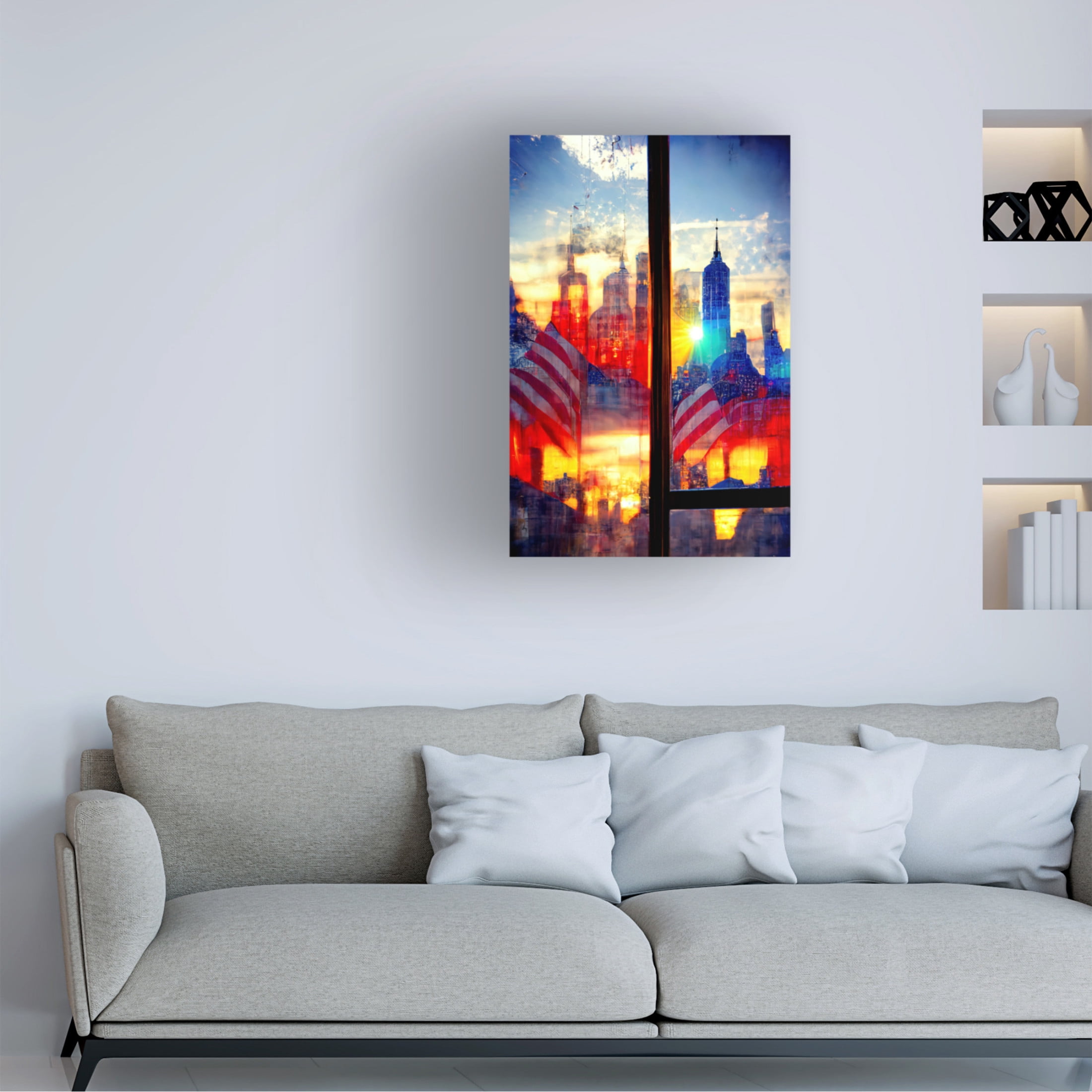 Canvas Wall Art - Ray Heere 'New York 3' Wall Art for Living Room, Bedroom, or Office Décor by Trademark Fine Art - 30 x 47 Inches
