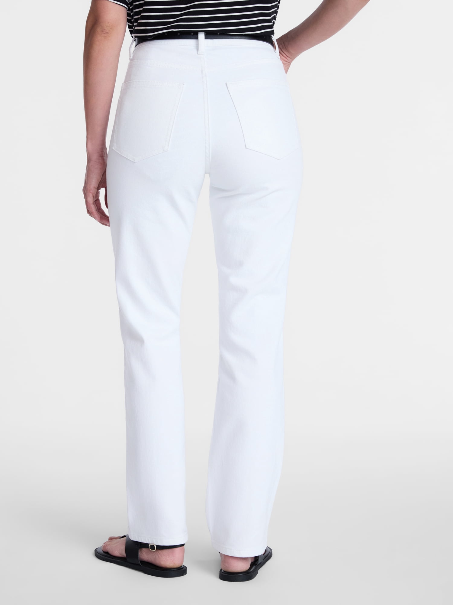 Time and Tru Women's High Rise Straight Leg Jeans, 30" Inseam, Sizes 0-20, 10S-16S