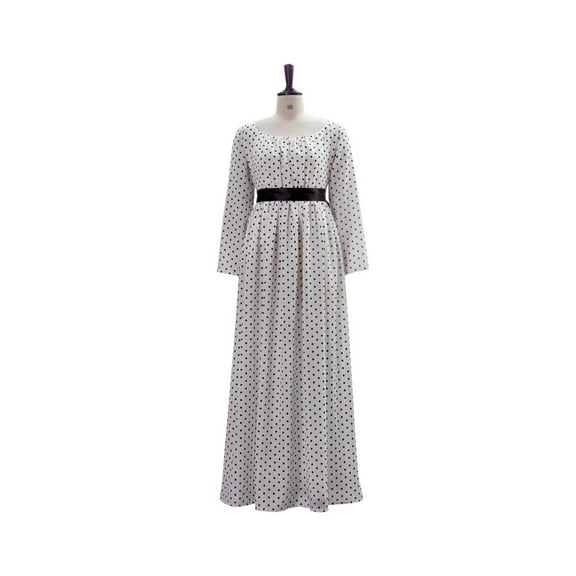 Regency Era Dress: Medieval Style Polka Dot Gown for Vintage Balls