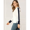 thumbnail image 4 of Allegra K Blusa Suelta Cruzada Con Ribete En Contraste Cuello V Gasa Trabajo Oficina Para Mujer Blanco L Unique Bargains Blusa, 4 of 6
