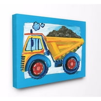 Stupell Yellow Dump Truck with Blue Border Wall Art 24x30