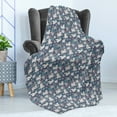 thumbnail image 4 of Floral Soft Flannel Fleece Throw Blanket, Neat Floral Pattern Soft Tones Leaves Spring Romance Ornaments Print, Cozy Plush for Indoor and Outdoor Use, 60" x 80", Purpleblue Multicolor, by Ambesonne, 4 of 5