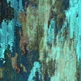 thumbnail image 1 of Ahgly Company Machine Washable Indoor Square Oriental Turquoise Blue Industrial Area Rugs, 4' Square, 1 of 4