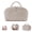 khaki, variant on Large Makeup Brush Organizer Bag with Handle, Anti-Shock and Antibacterial Toiletry Case, Lightweight Expandable Cosmetic Storage Pouch for Home and Travel, Soft Peony Pink